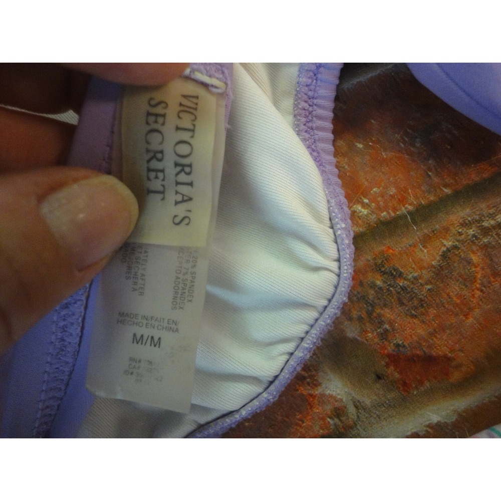 Victorias secret bikini top only strapless swim wear lavender M swimsuit bow - Picture 3 of 8